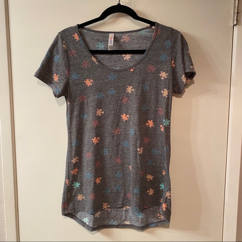 LuLaRoe Gray Puzzle Piece XS Simply Comfortable